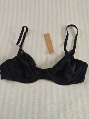 SKIMS Cotton Jersey Underwire T-shirt Bra Size:30C Soot